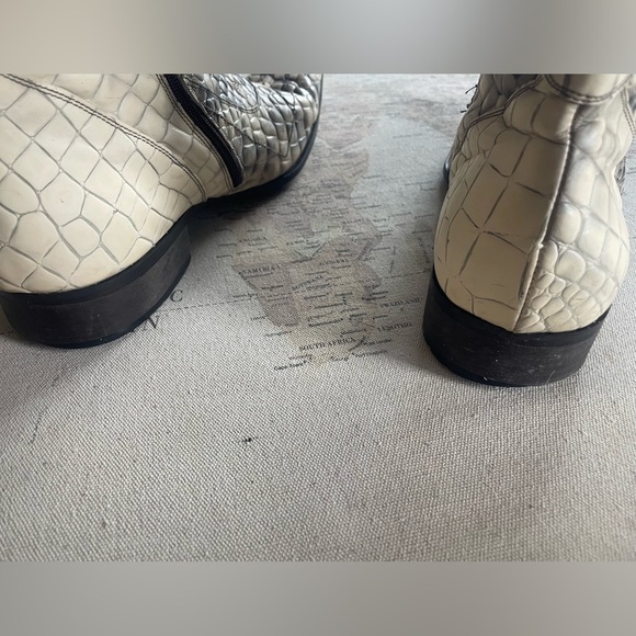 Jo Ghost Croc Print Leather Ankle Boots Size 46 | 12 US - Picture 6 of 16